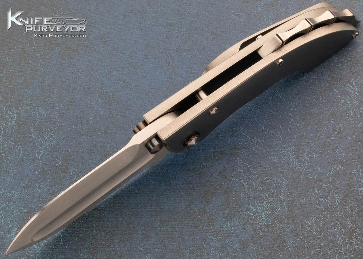 Phil Harvey Custom Knife Textured Titanium Gladius Frame Lock - Image 5