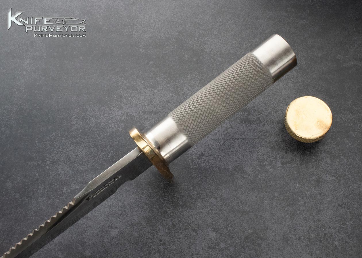 Randall Custom Knife Custom Knife Model 18-5 Attack Survival Stainless Steel with Sawtooth Edge Brass Cap and Guard - Image 4