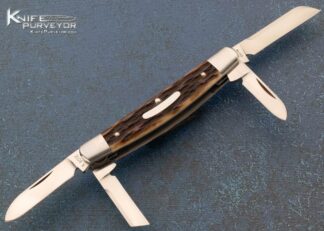 Reese Bose Custom Knife #5 Remington Jigged Bone 4 Blade Slip Joint 15455