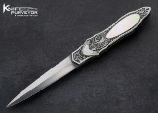 Rich Eaton Custom Knife Sole Authorship Engraved Art Deco AKI 2013 Model 9 #20 Dagger Linerlock 15440
