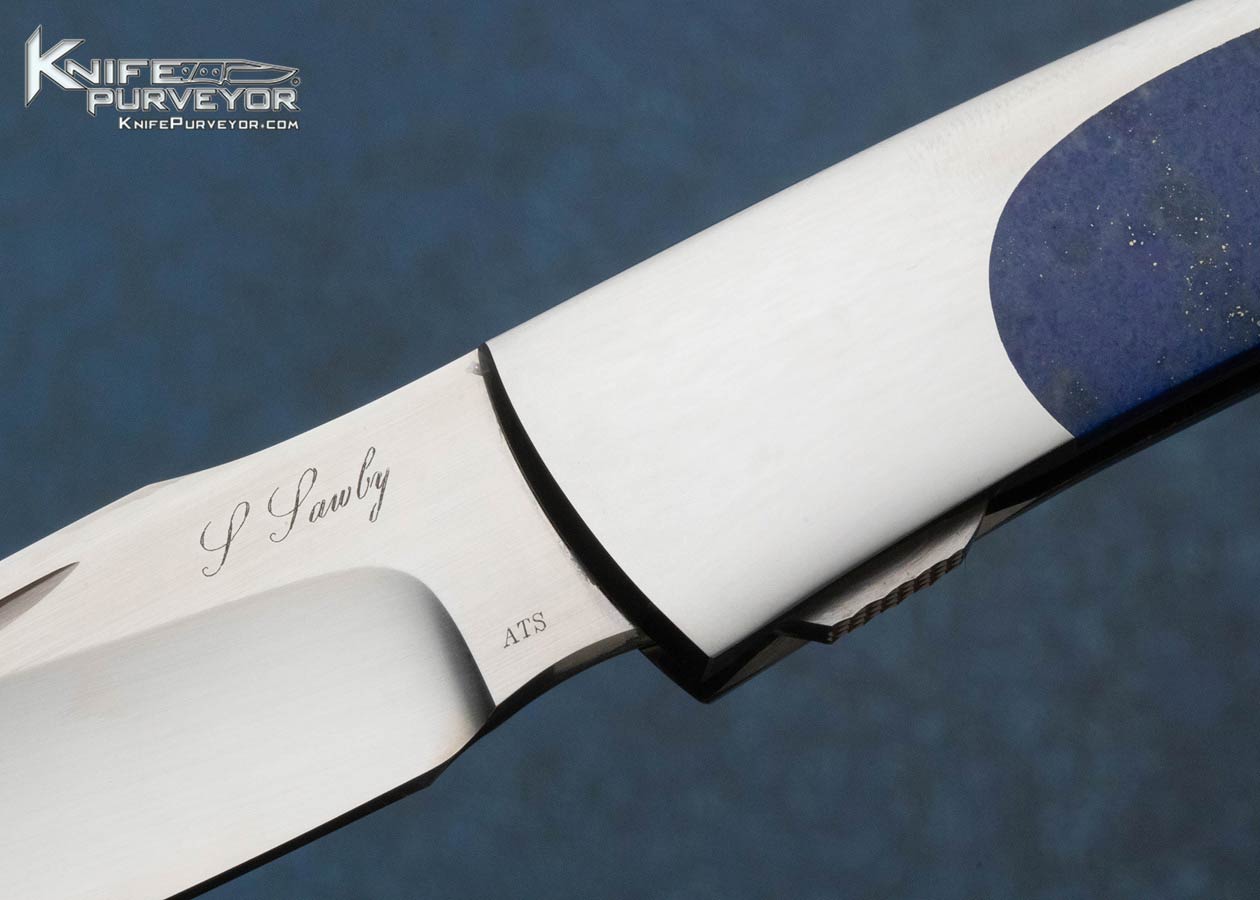 Scott Sawby Custom Knife Lapis Lazuli "Killdeer" Self Lock - Image 2