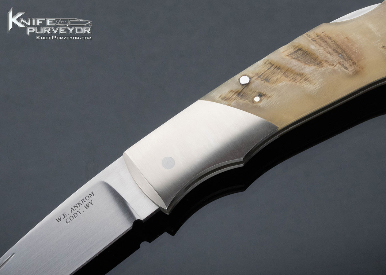 Bill Ankrom Custom Knife Big Horn Sheep Horn Lock Back - Image 2