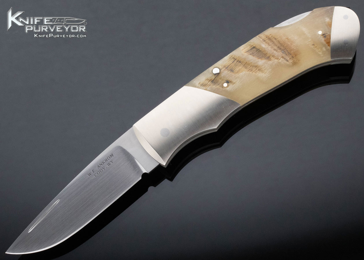 W.E. Ankrom Custom Knife Big Horn Sheep Horn Lock Back 15411