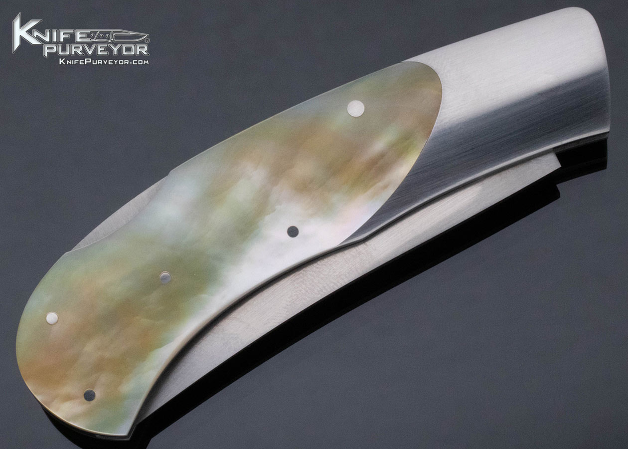 Bill Ankrom Custom Knife South Sea Gold Lip Pearl Gents Lockback - Image 4