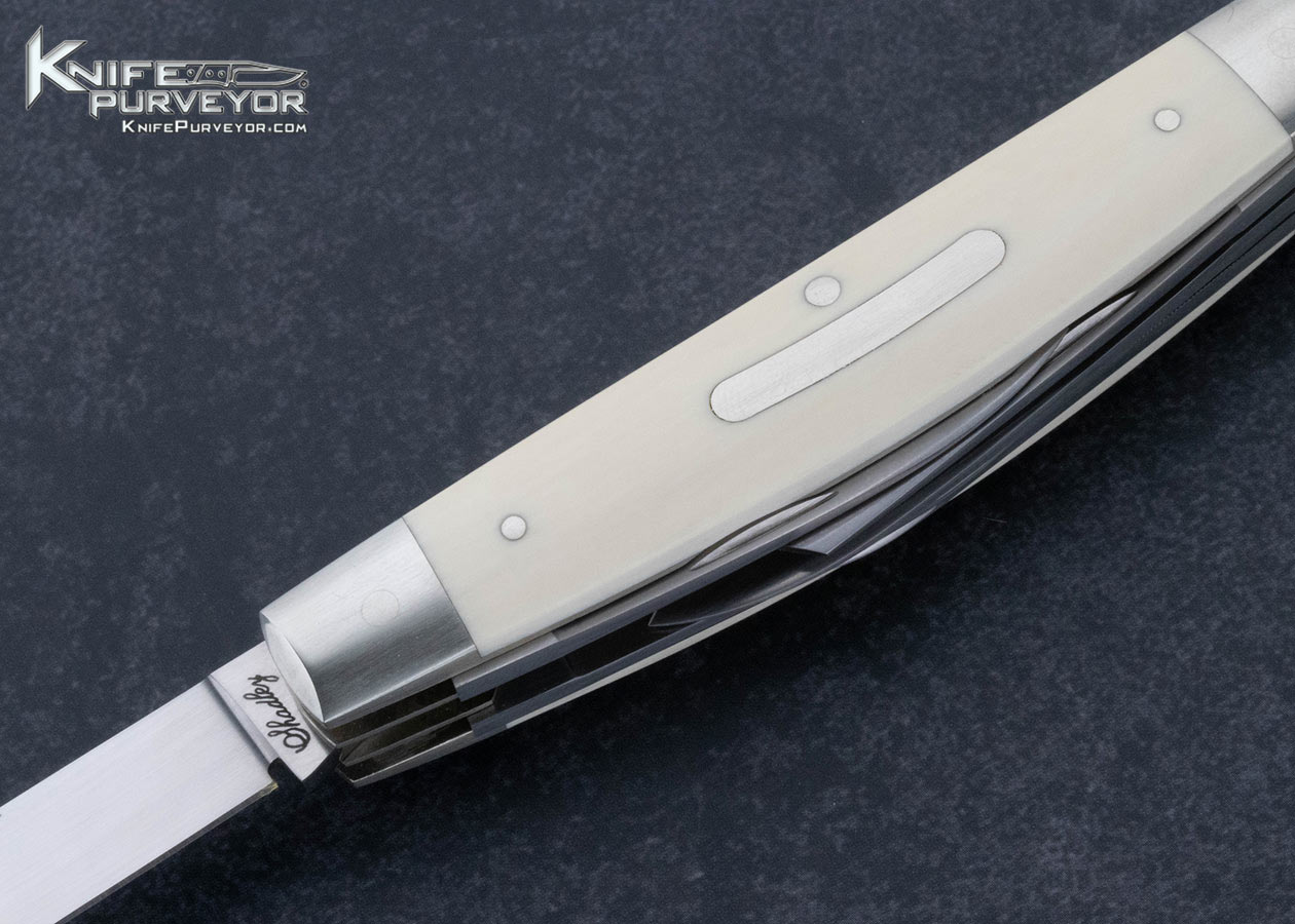 Eugene Shadley Custom Knife Lincoln 6 Blade Congress with Nickel Silver and Mammoth - Image 2