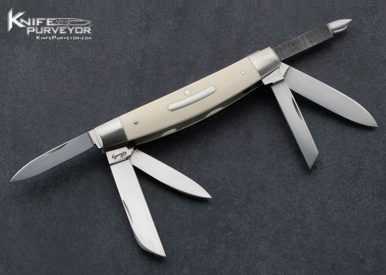 Eugene Shadley Custom Knife Lincoln 6 Blade Congress with Nickel Silver and Mammoth 15552