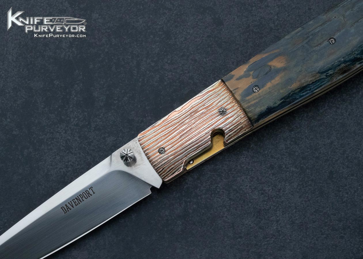 Jack Davenport Custom Knife Mokume and Mammoth Linerlock - Image 2