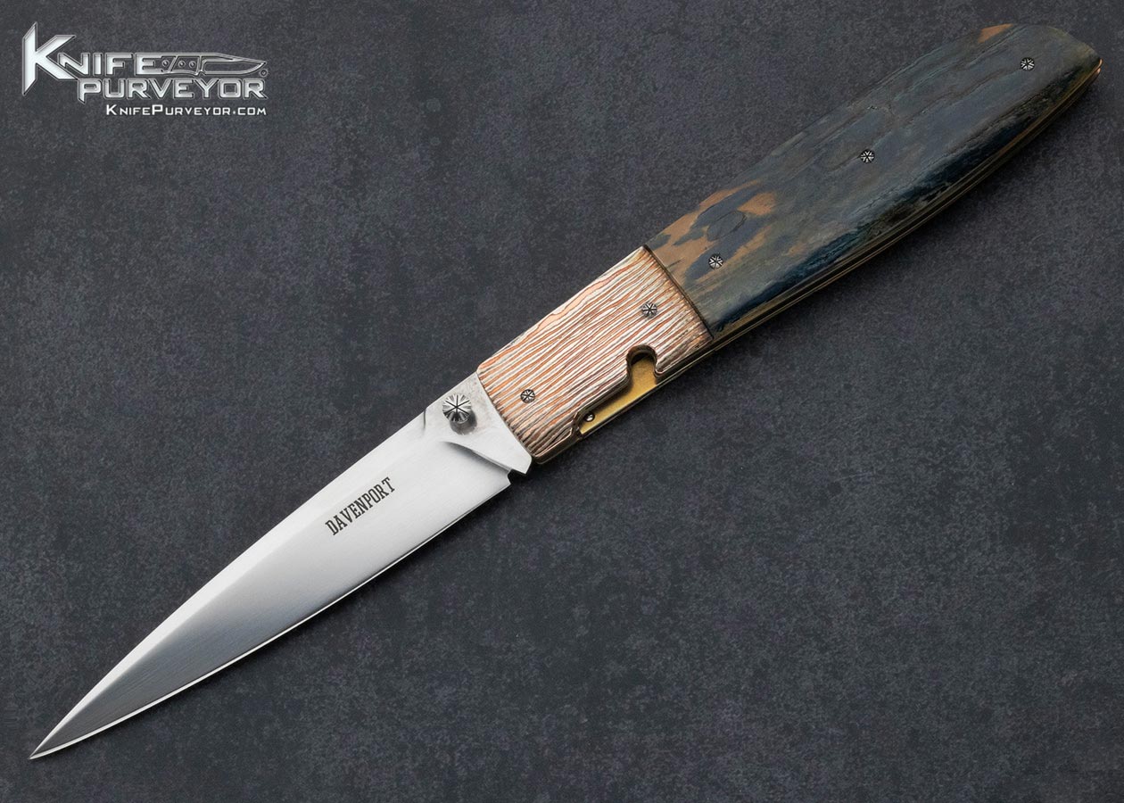 Jack Davenport Custom Knife Mokume and Mammoth Linerlock 15565