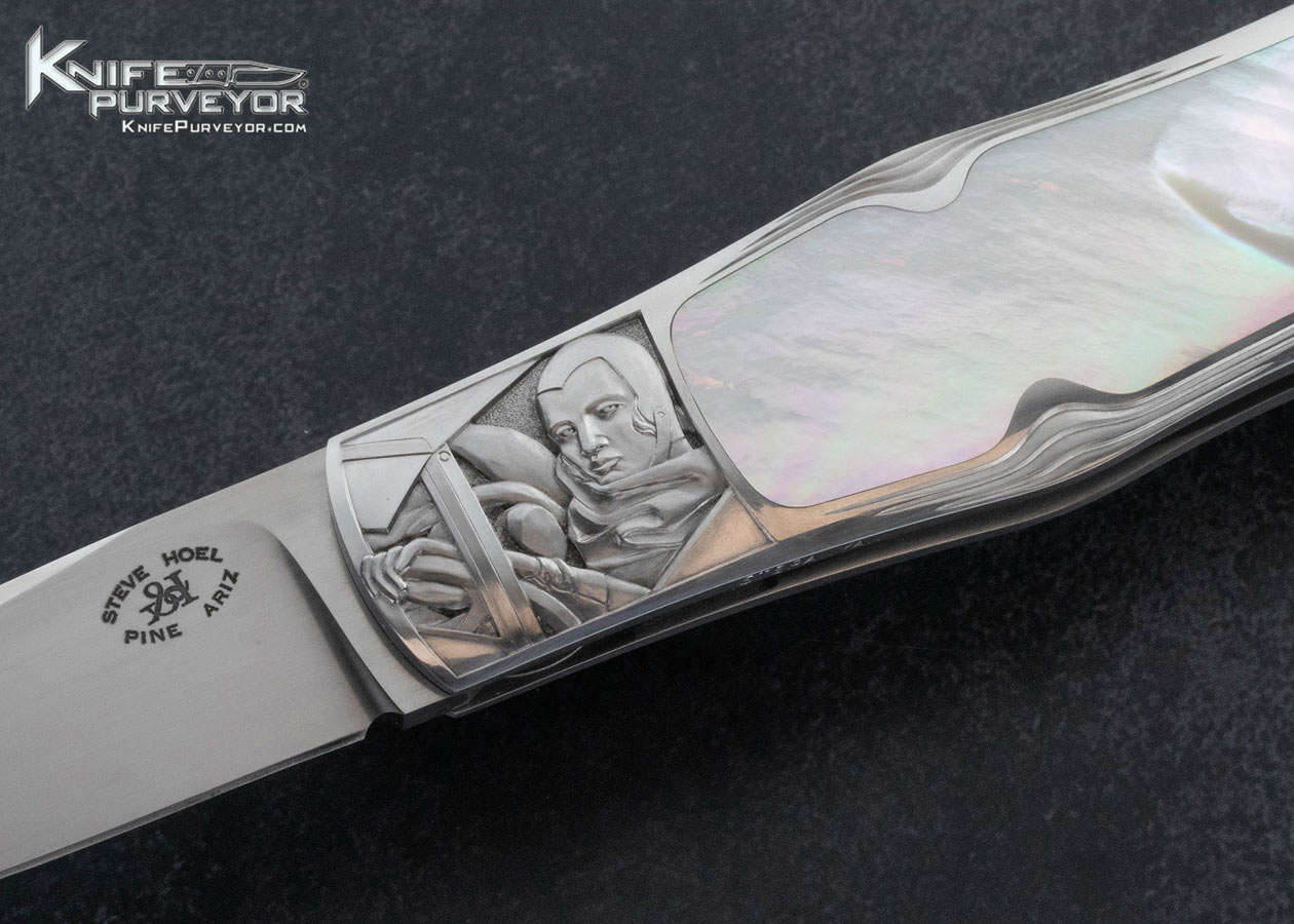 Steve-Hoel-Custom-Knife-Mother-of-Pearl-Interframe-Lockback-Dagger-Engraved-by-Amayak-Stepanyan-
