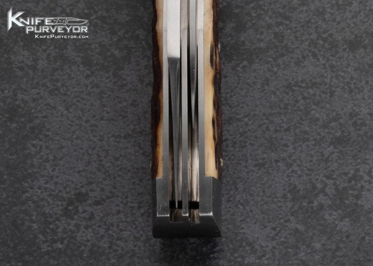 Tony-Bose-Custom-Knife-2-Blade-Remington-Jigged-Bone-Gun-Stock-#1-With-Federal-Shield-Slipjoint-