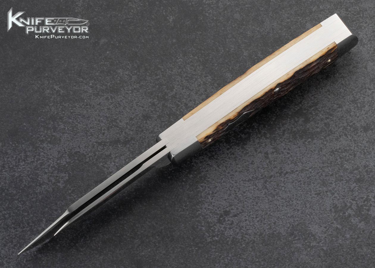 Tony-Bose-Custom-Knife-2-Blade-Remington-Jigged-Bone-Gun-Stock-#1-With-Federal-Shield-Slipjoint-