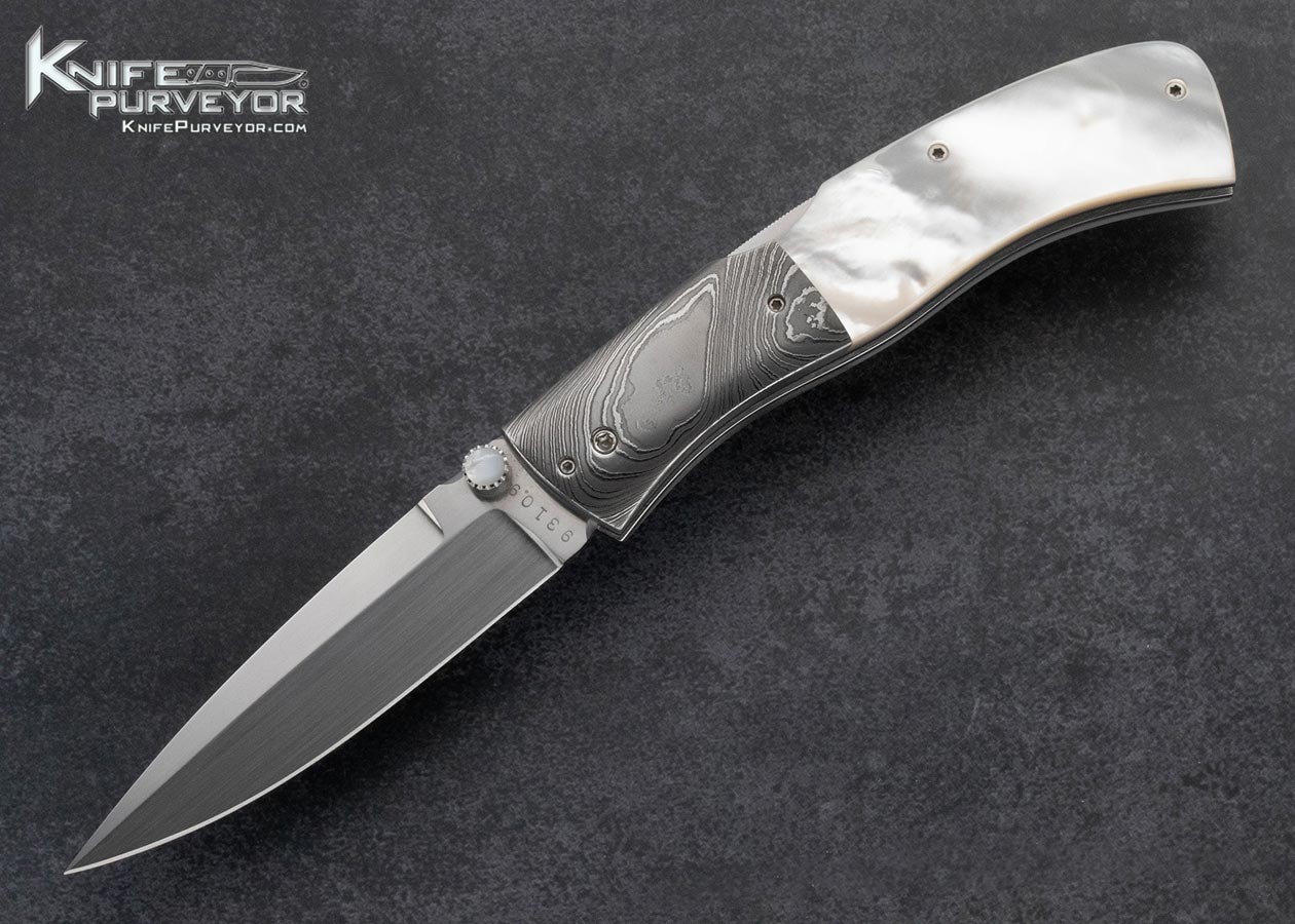 Charlie-Dake-Custom-Knife-Pearl-and-Damascus-Mid-Lock-