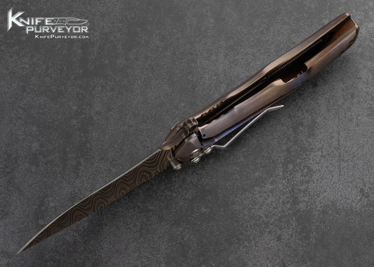 Darrel-Ralph-Custom-Knife-Damascus-and-Timascus-Framelock-Flipper-Prototype-