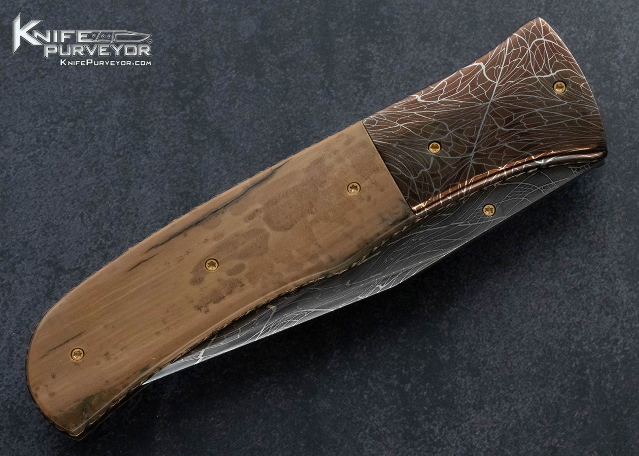 Don-Maxwell-Custom-Knife-Robert-Eggerling-Mosaic-Damascus-and-Mammoth-Linerlock-
