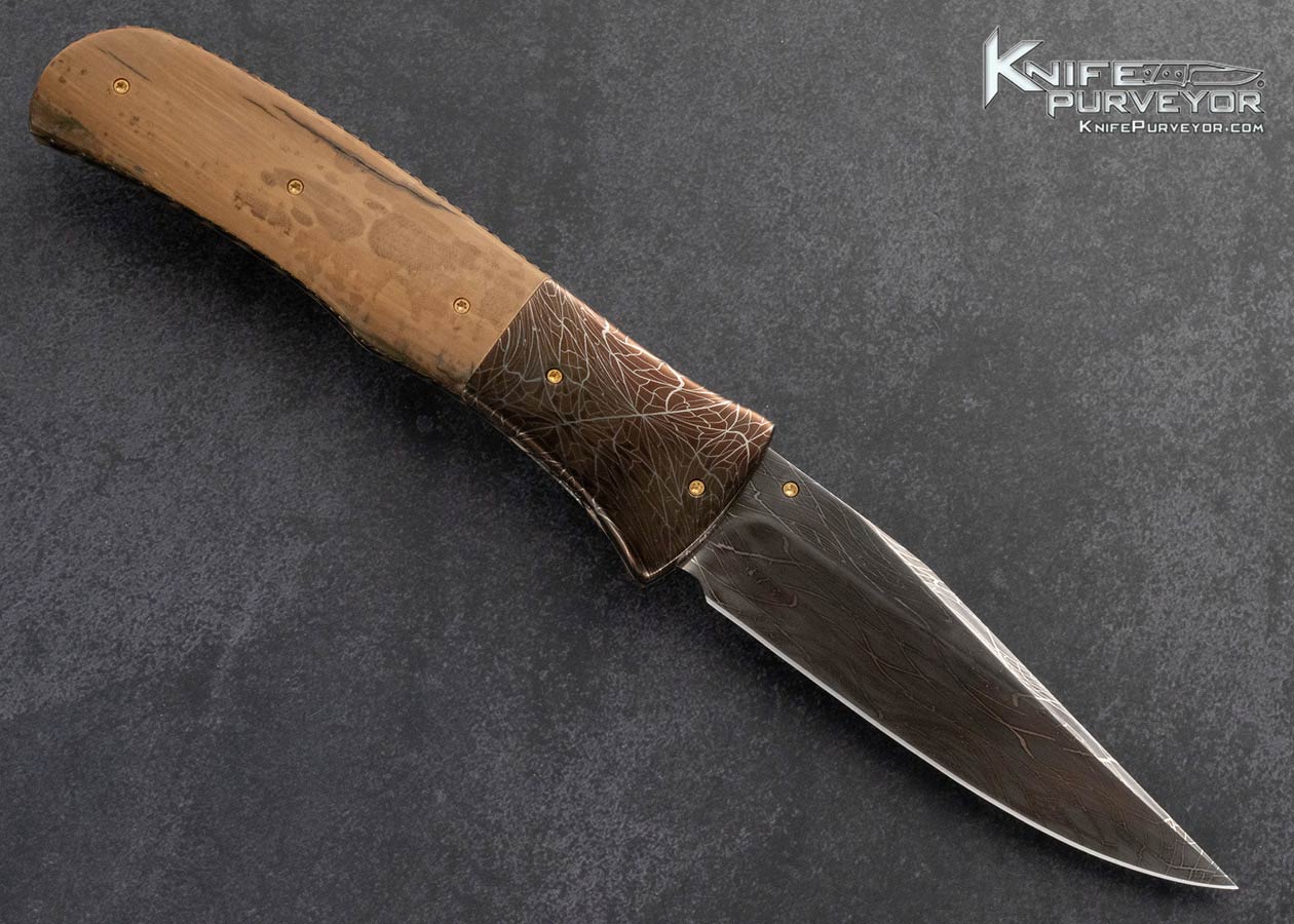 Don-Maxwell-Custom-Knife-Robert-Eggerling-Mosaic-Damascus-and-Mammoth-Linerlock-