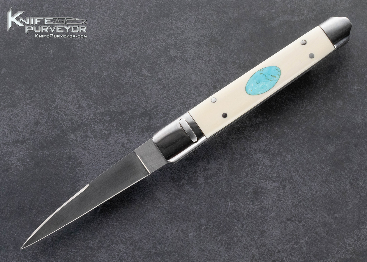 Jim-Serven-Custom-Knife-Mammoth-and-Turquoise-Automatic-