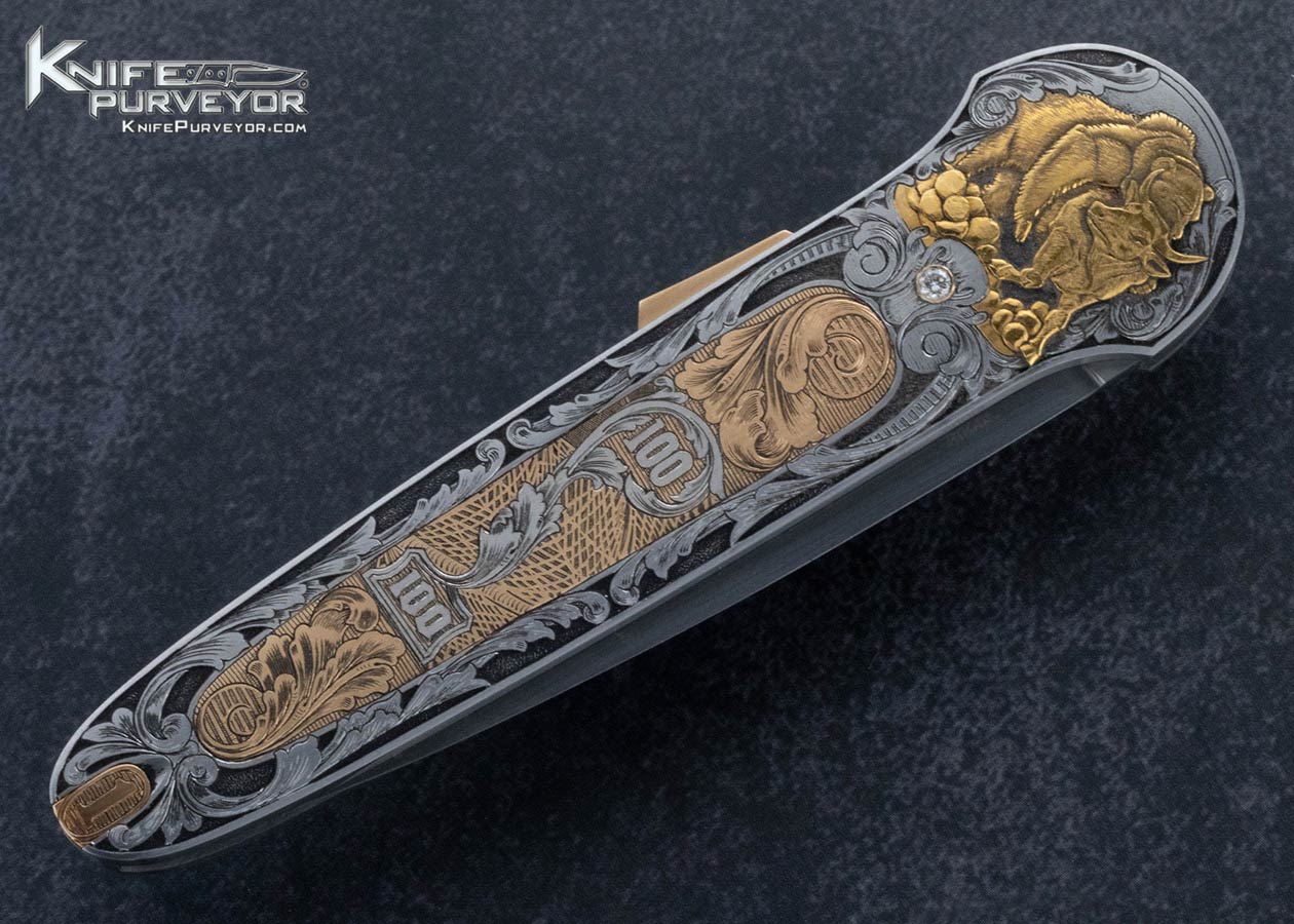 Joe-Kious-Custom-Knife-Diamond-Set-Ray-Cover-Jr.-Engraved-Wall-Street-Lockback-Dagger-with-14Kt-Gold-Toothpick-15678
