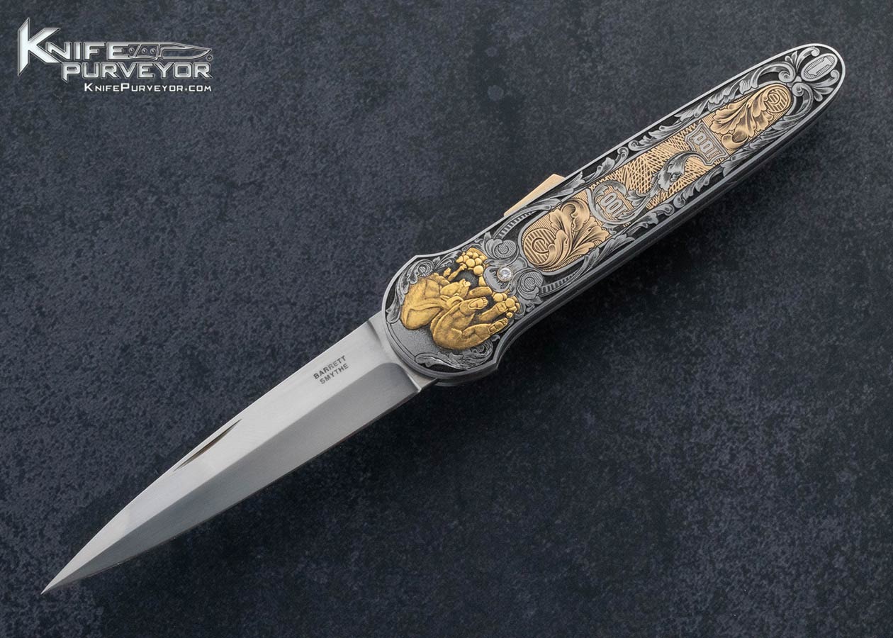 Joe-Kious-Custom-Knife-Diamond-Set-Ray-Cover-Jr.-Engraved-Wall-Street-Lockback-Dagger-with-14Kt-Gold-Toothpick-15678