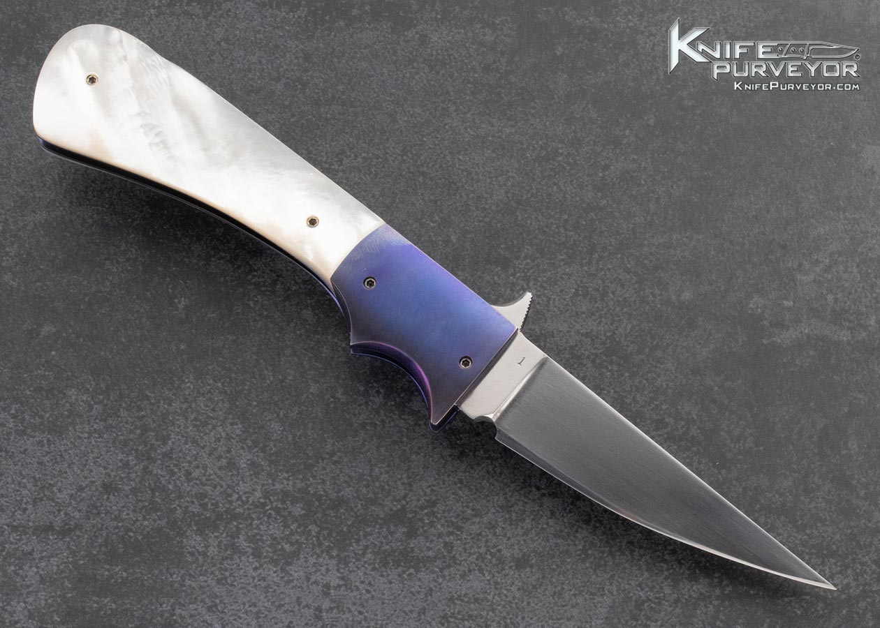 Paul-Fox-Custom-Knife-Pearl-and-Anodized-Titanium-Lockback-