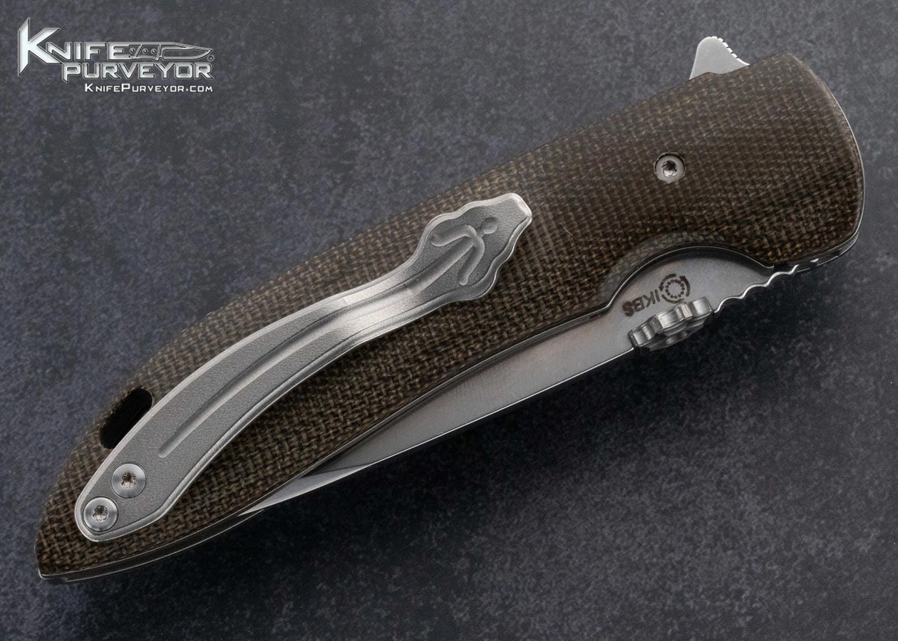 Rick-Lala-Custom-Knife-K2-Canvas-Micarta-IKBS-Linerlock-Flipper-