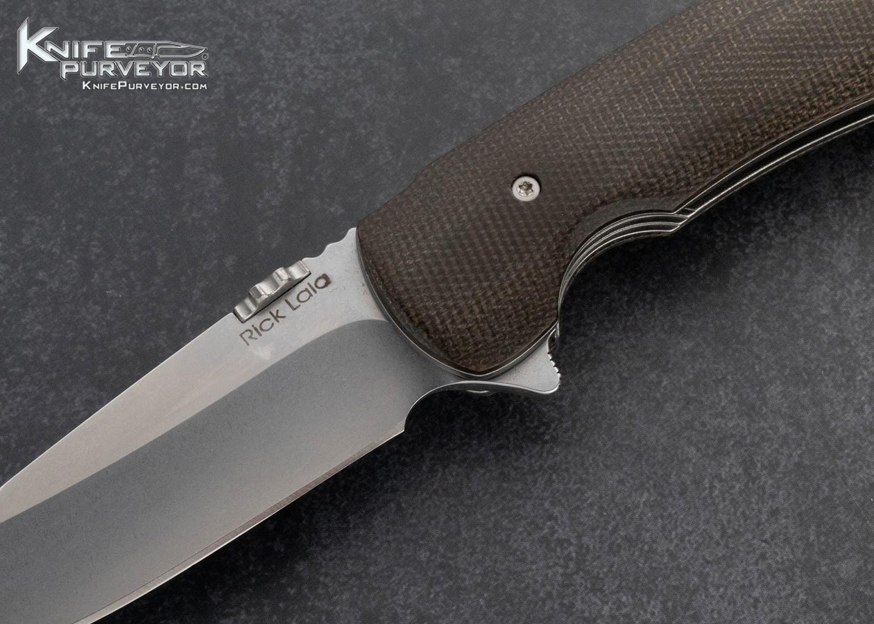 Rick-Lala-Custom-Knife-K2-Canvas-Micarta-IKBS-Linerlock-Flipper-