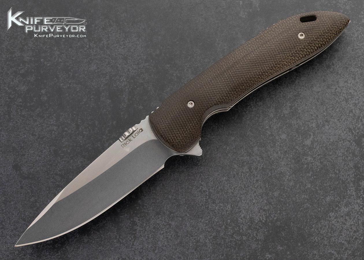 Rick-Lala-Custom-Knife-K2-Canvas-Micarta-IKBS-Linerlock-Flipper-