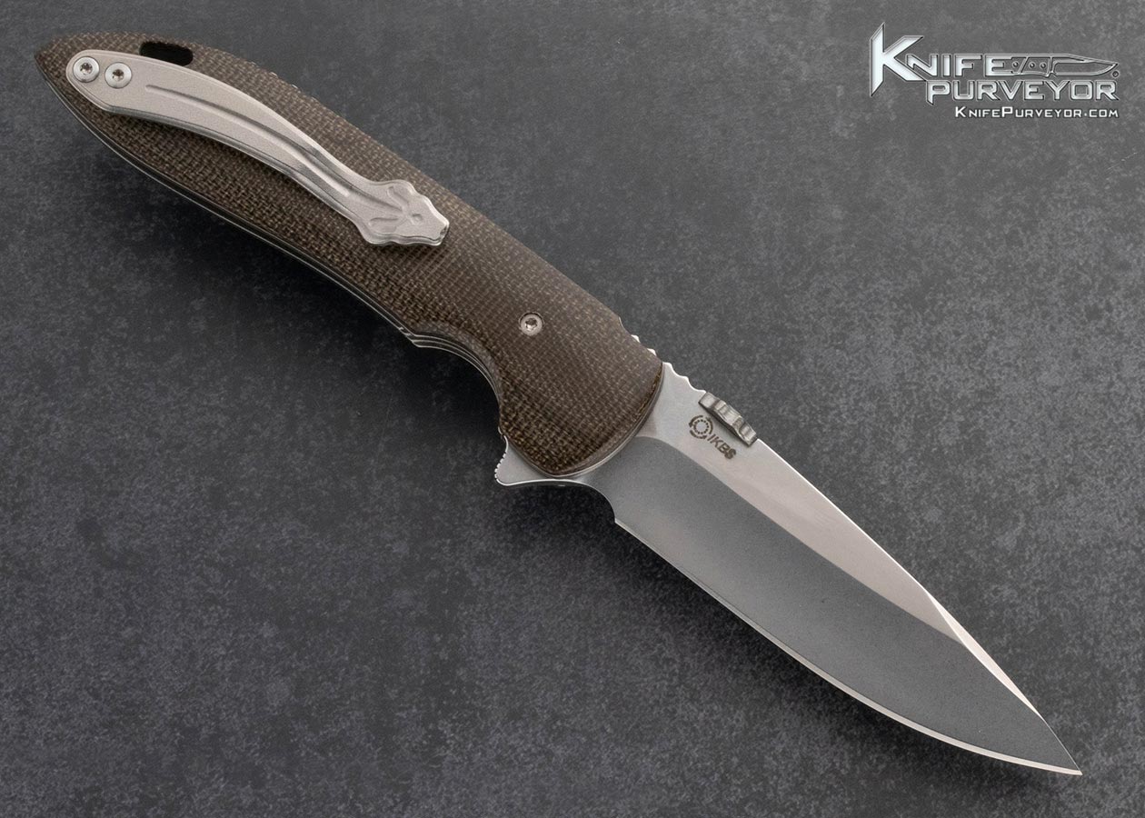 Rick-Lala-Custom-Knife-K2-Canvas-Micarta-IKBS-Linerlock-Flipper-