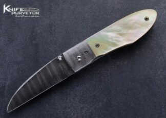 Steve-Dunn-Custom-Knife-Sole-Authorship-Damascus-and-Goldlip-Peal-Linerlock-