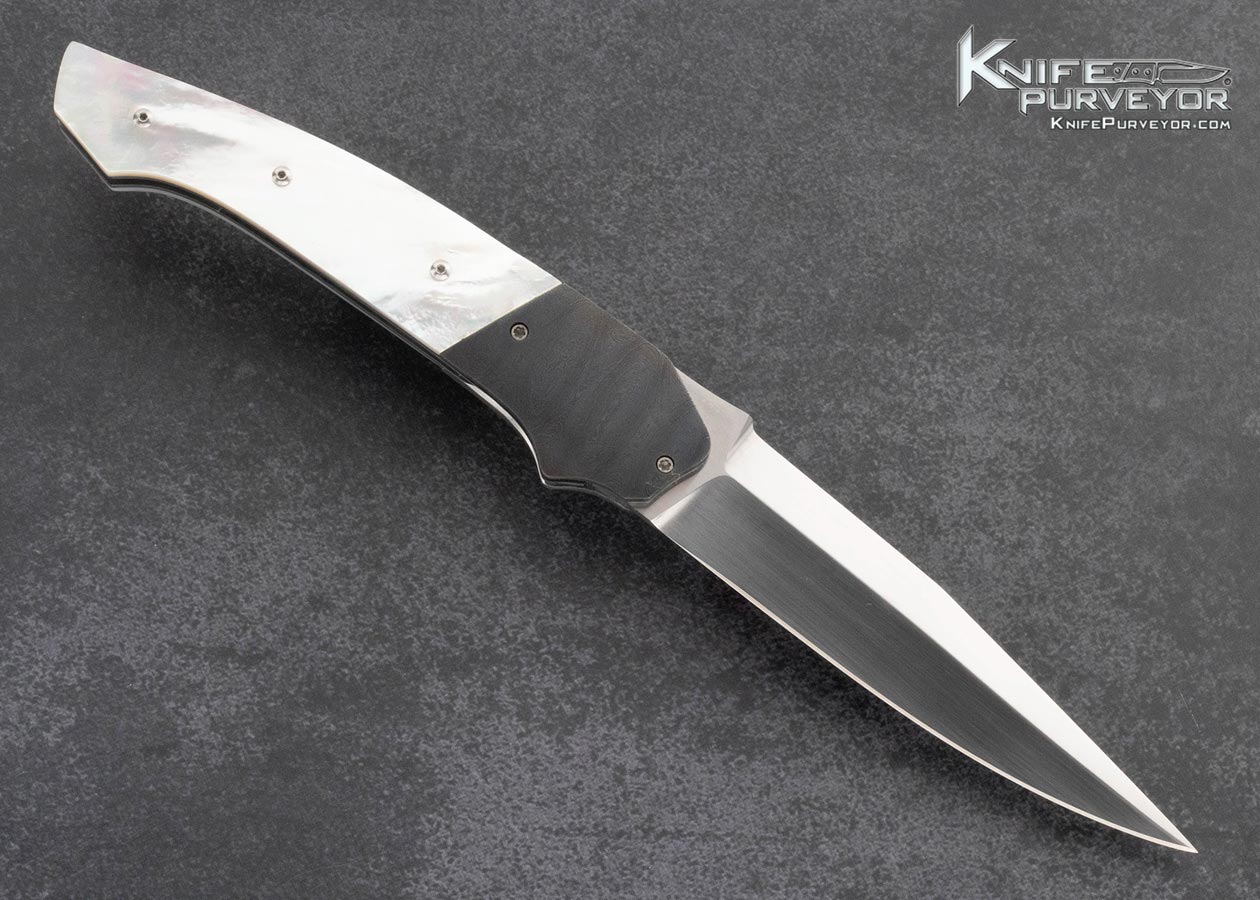 Tim-Herman-Custom-Knife-Damascus-and-Mother-of-Pearl-Linerlock-