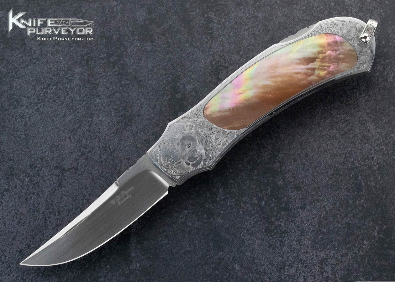 W.D.-Pease-Custom-Knife-Chris-Meyer-Engraved-Black-Lip-Pearl-Interframe-Lockback-