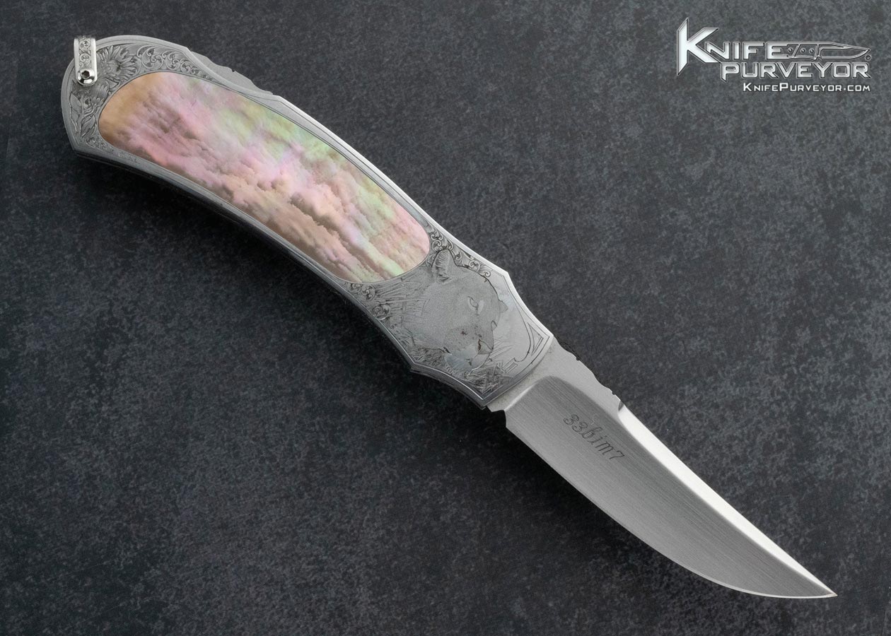 W.D.-Pease-Custom-Knife-Chris-Meyer-Engraved-Black-Lip-Pearl-Interframe-Lockback-