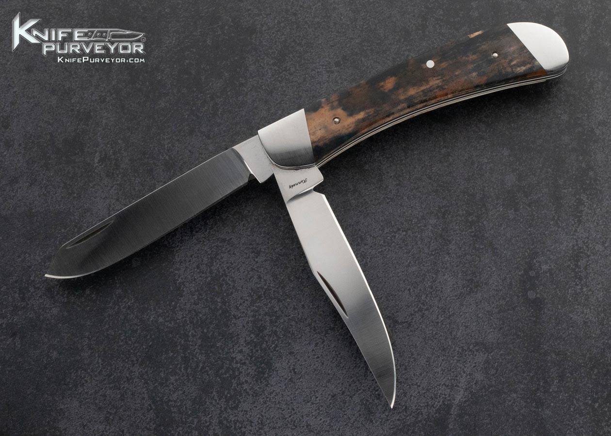 Bill-Kennedy-Custom-Knife-2-Bladed-with-Half-Stop-Walrus-Slip-Joint-