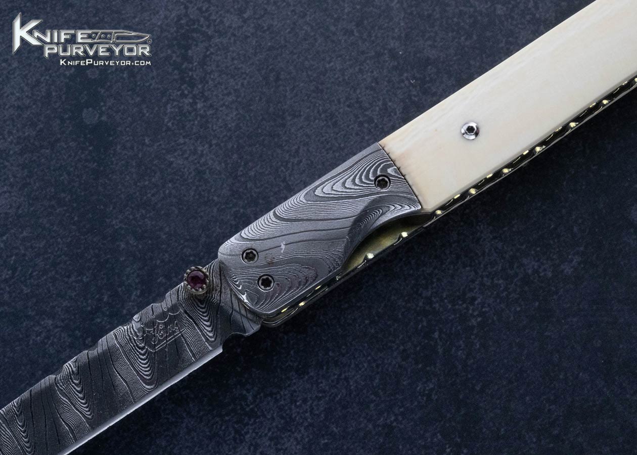 Bill-King-Custom-Knife-Damascus-Mammoth-Linerlock-