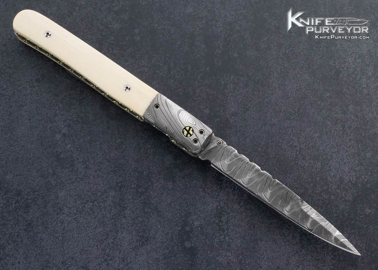 Bill-King-Custom-Knife-Damascus-Mammoth-Linerlock-