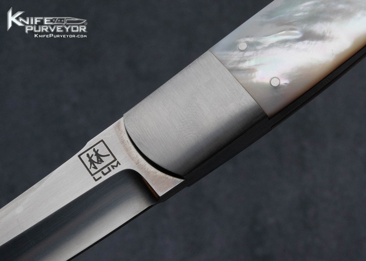 Bob Lum Custom Knife Mother of Pearl Tanto - Image 2