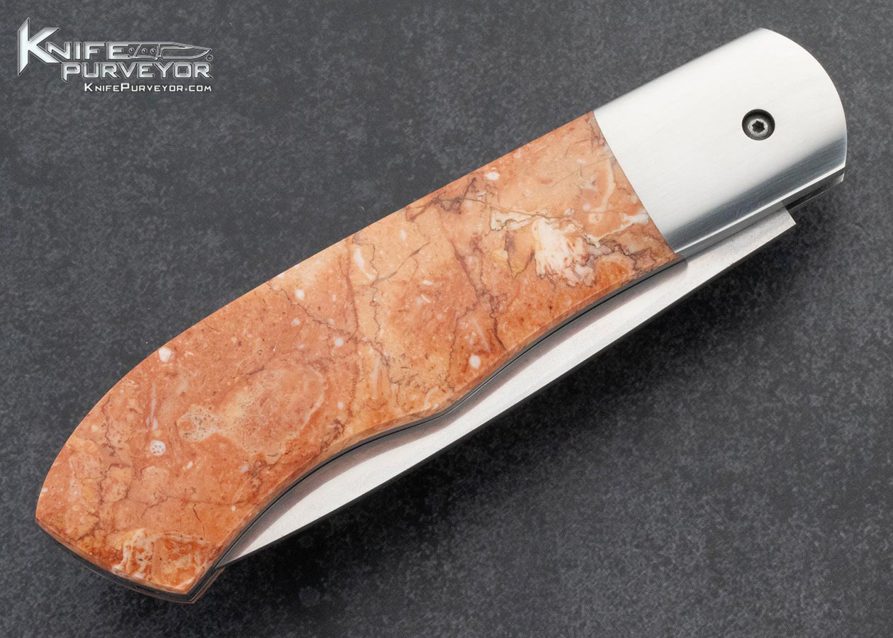 Eldon Peterson Custom Knife Jasper Scale Release Automatic - Image 4