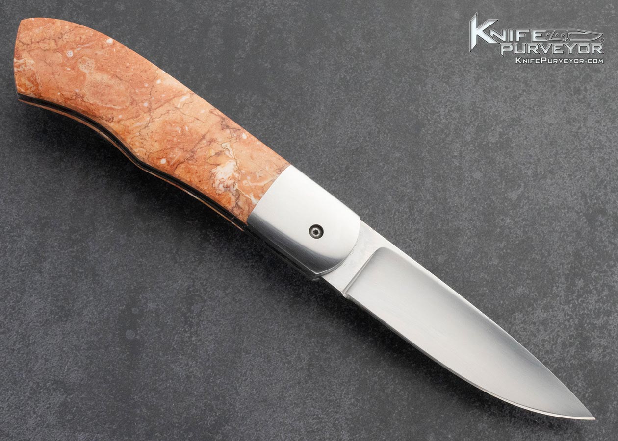 Eldon Peterson Custom Knife Jasper Scale Release Automatic - Image 3