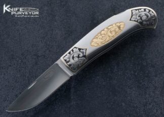 Fred Carter Custom Knife Gold Engraved Lockback 15831
