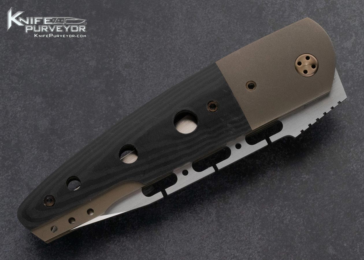 Howard Viele Custom Knife Titanium and Micarta Tanto Linerlock - Image 4