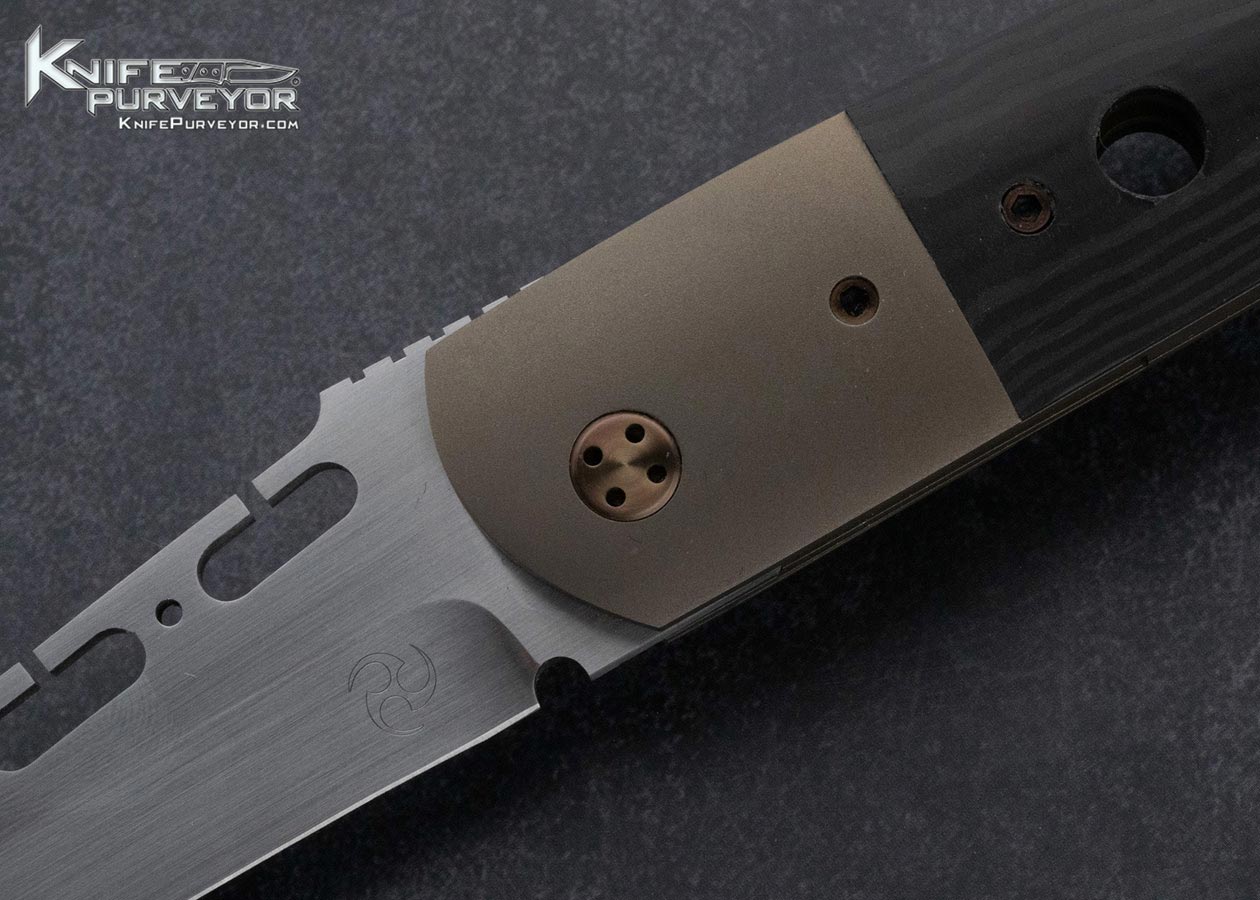 Howard Viele Custom Knife Titanium and Micarta Tanto Linerlock - Image 2