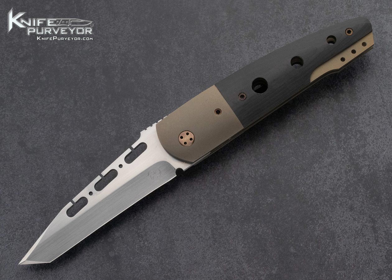 Howard Viele Custom Knife Titanium and Micarta Tanto Linerlock 15900