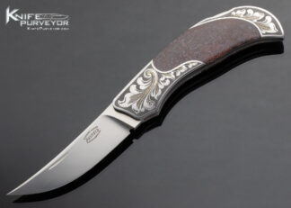 Jack Busfield Custom Knife Dinosaur Bone Semi Interframe Lockback Engraved by Simon Lytton 3753