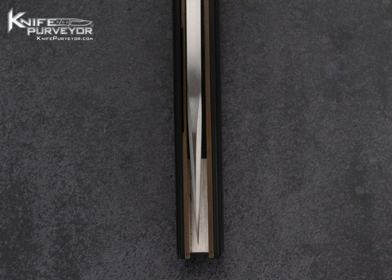 Jason Clark Knife Custom Knife Super Conductor Marble Carbon Fiber Linerlock Flipper - Image 7