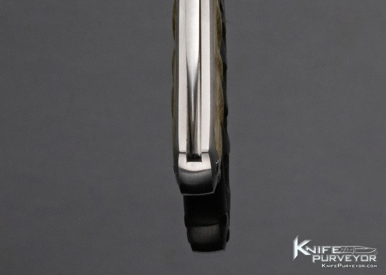 Steve Hoel Custom Knife Friedrich Schneider Damascus and Ram's Horn Interframe Lockback - Image 7