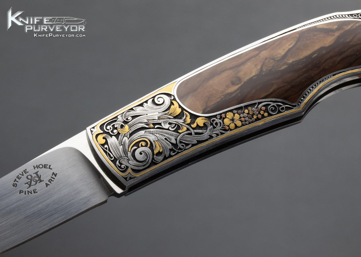 Steve Hoel Custom Knife Biggs Jasper Interframe Lockback Engraved by C.J. Cai - Image 2