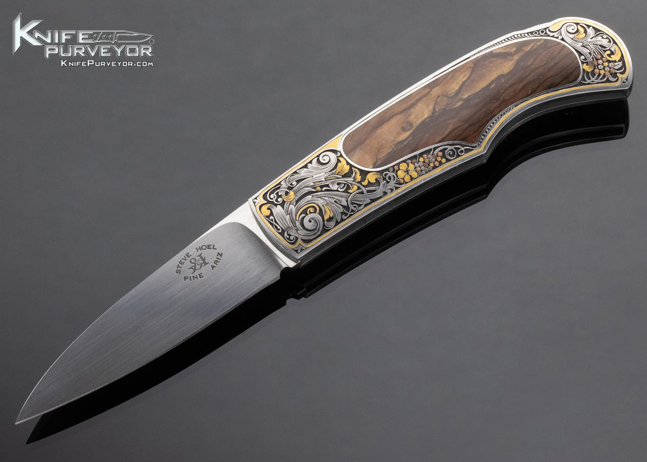 Steve Hoel Custom Knife Biggs Jasper Interframe Lockback Engraved by C.J. Cai 4159