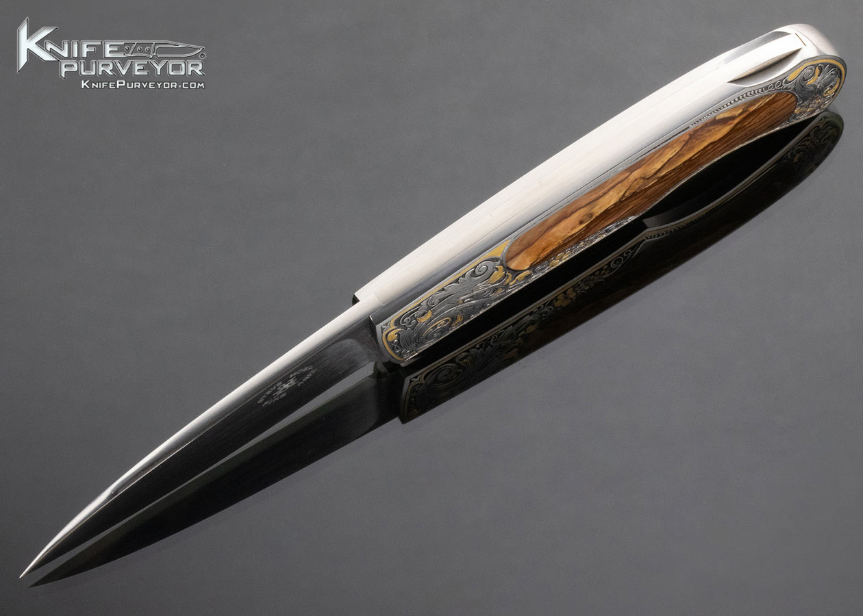 Steve Hoel Custom Knife Biggs Jasper Interframe Lockback Engraved by C.J. Cai - Image 5