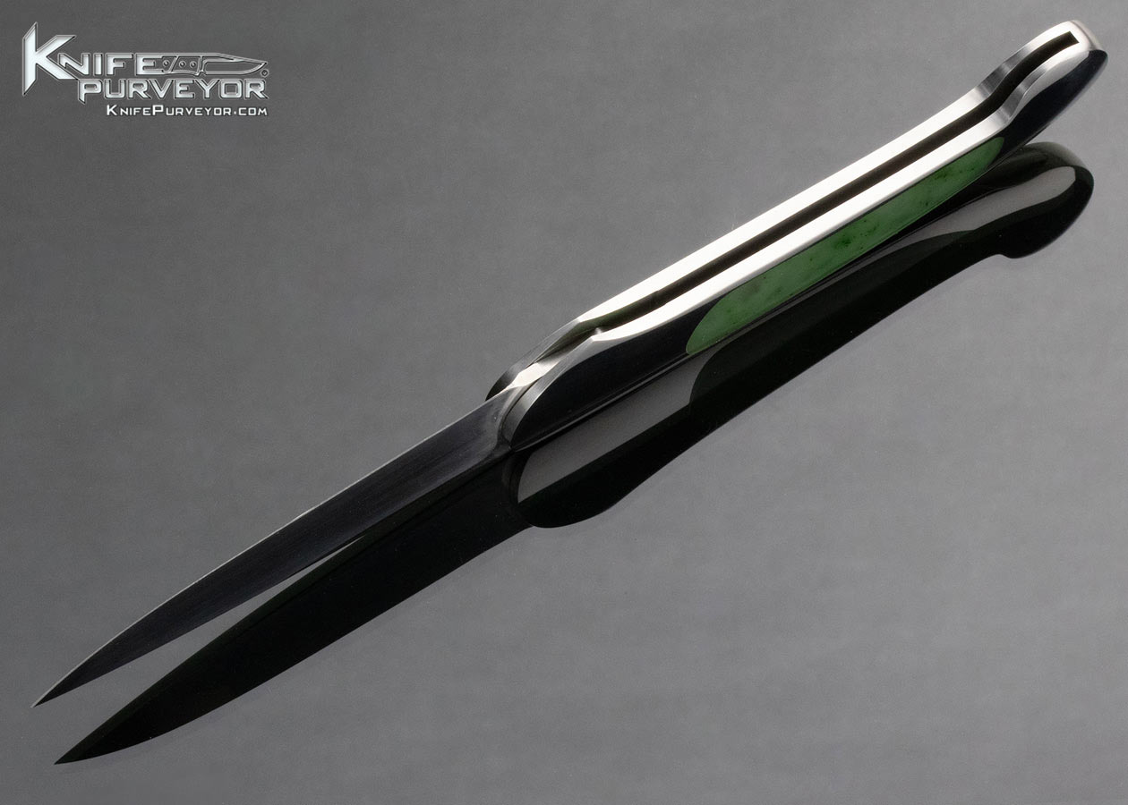 Steve Hoel Custom Knife Jade Interframe Lockback - Image 5