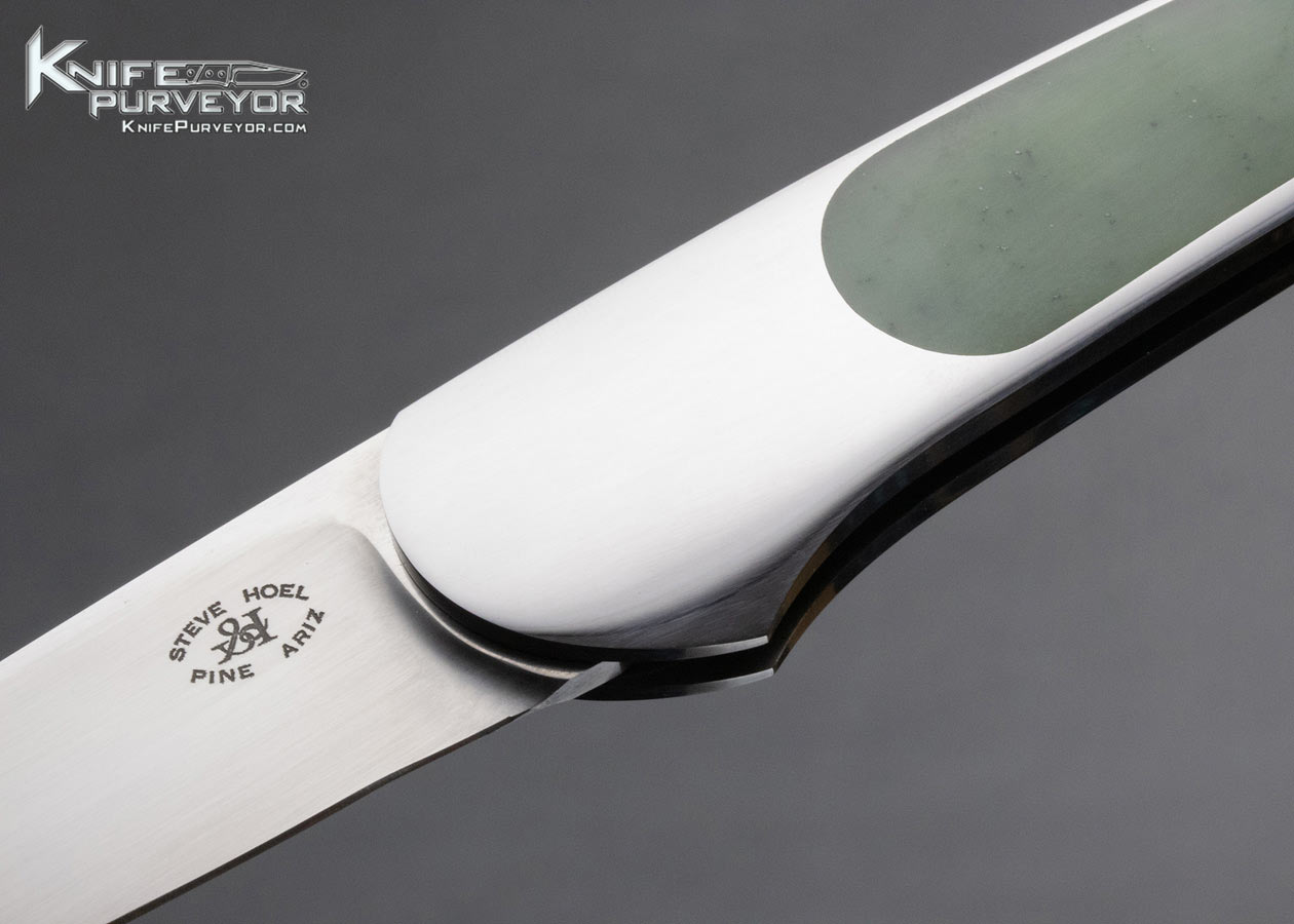 Steve Hoel Custom Knife Jade Interframe Lockback - Image 2