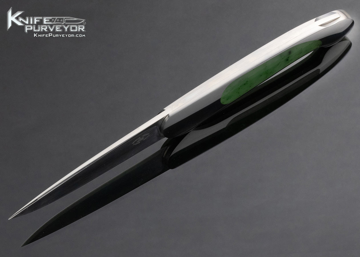 Steve Hoel Custom Knife Jade Interframe Lockback - Image 6